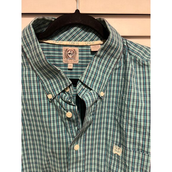 Cinch Striped Long Sleeve Button Up Shirt - Size XL - Picture 2 of 3